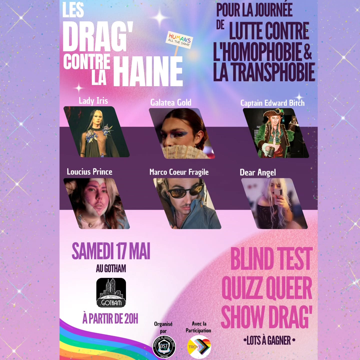 Affiche de l'événement Les Drag' contre la Haine